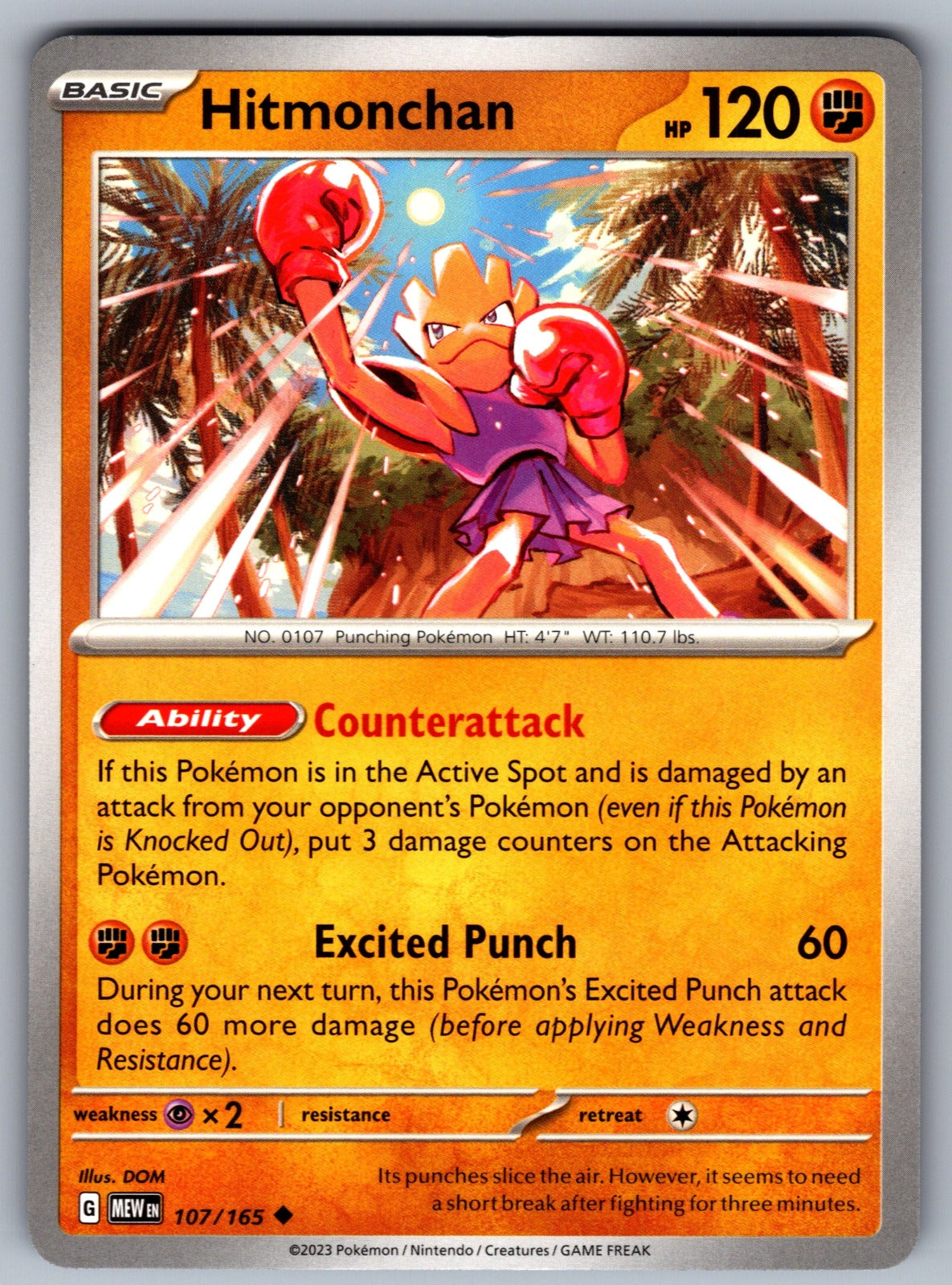 Hitmonchan Uncommon SV: Scarlet & Violet 151 107/165 NM 2023