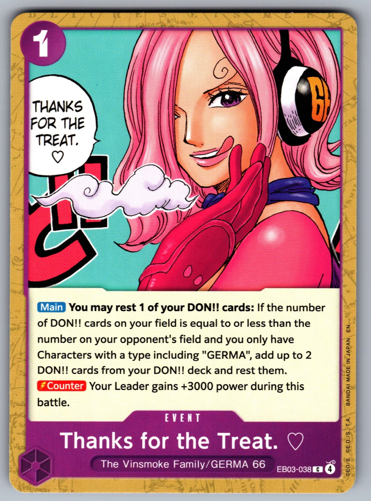 Thanks for the Treat. C Extra Booster: One Piece Heroines Edition EB03-038 NM 20