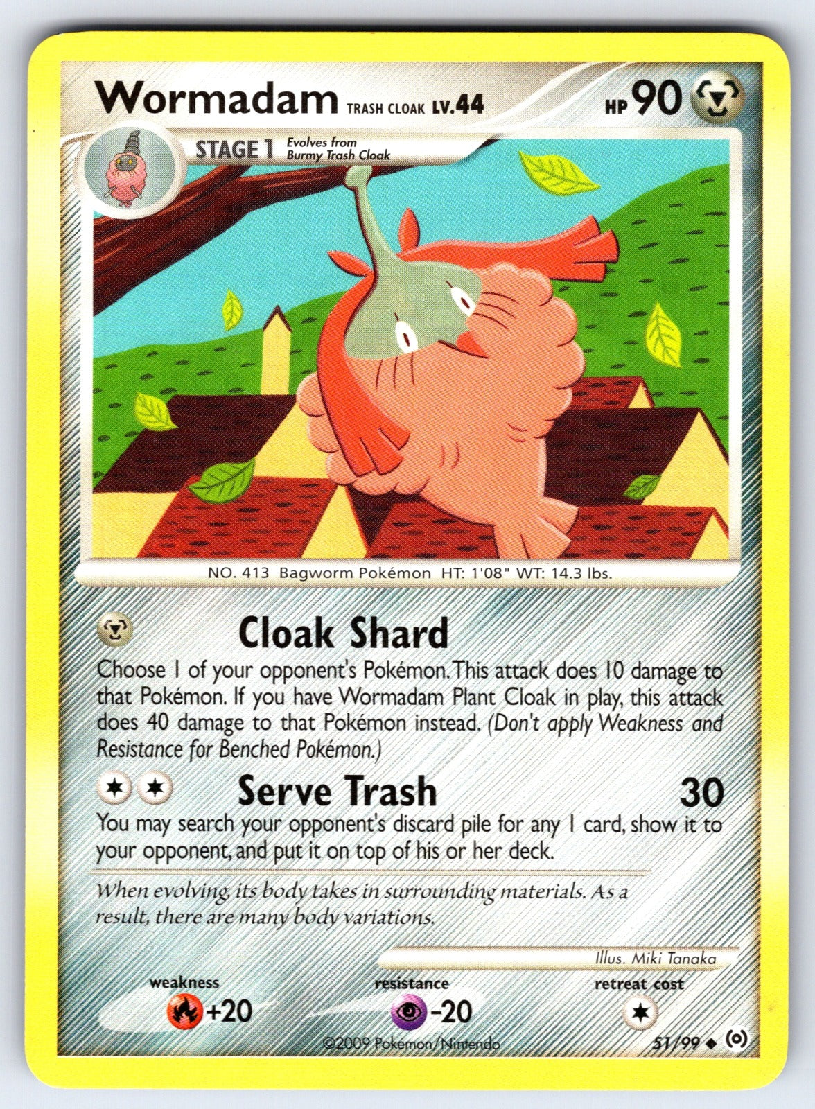 Wormadam Trash Cloak Uncommon Arceus 51/99 LP 2009