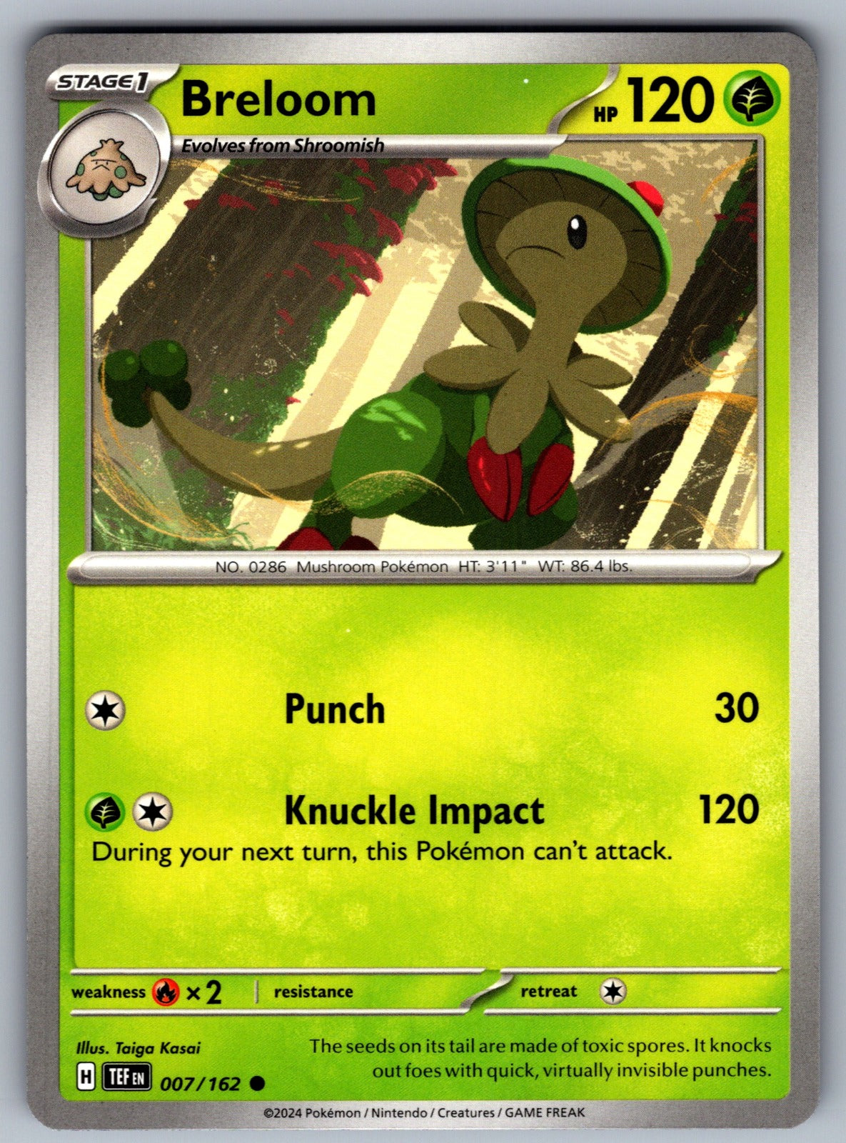 Breloom Common SV05: Temporal Forces 007/162 NM 2024