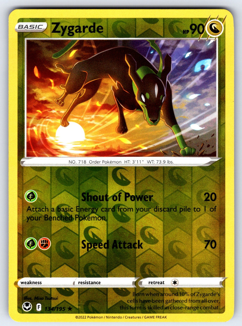 Zygarde Reverse Holo Rare SWSH12: Silver Tempest 134/195 NM 2022