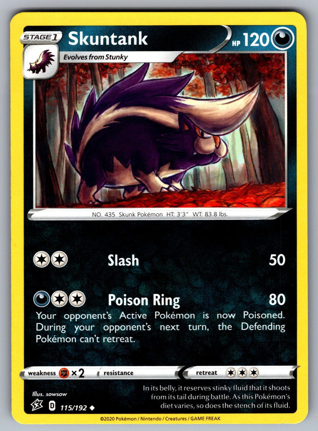 Skuntank Uncommon SWSH02: Rebel Clash 115/192 NM 2020