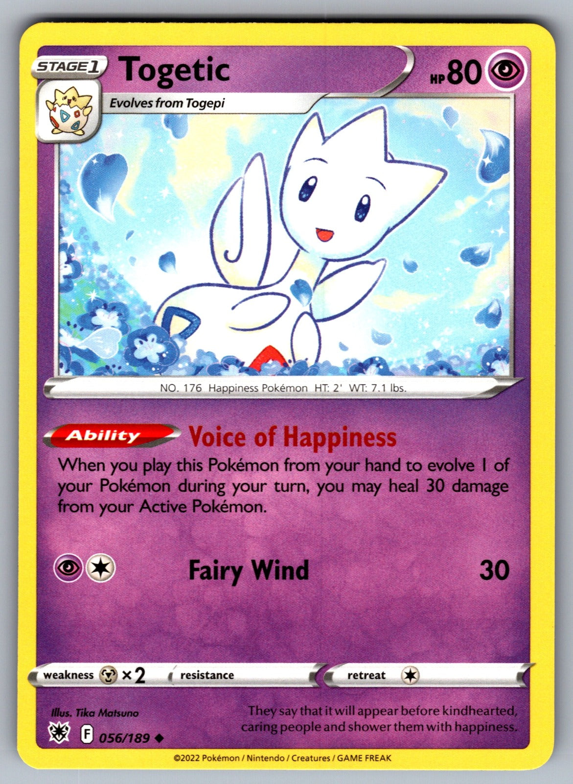 Togetic Uncommon SWSH10: Astral Radiance 056/189 NM 2022