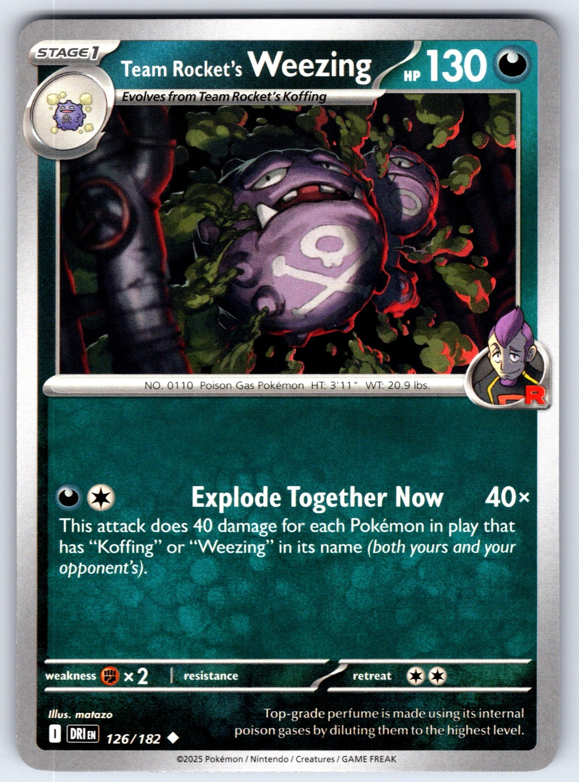 Team Rocket's Weezing Uncommon SV10: Destined Rivals 126/182 NM 2025