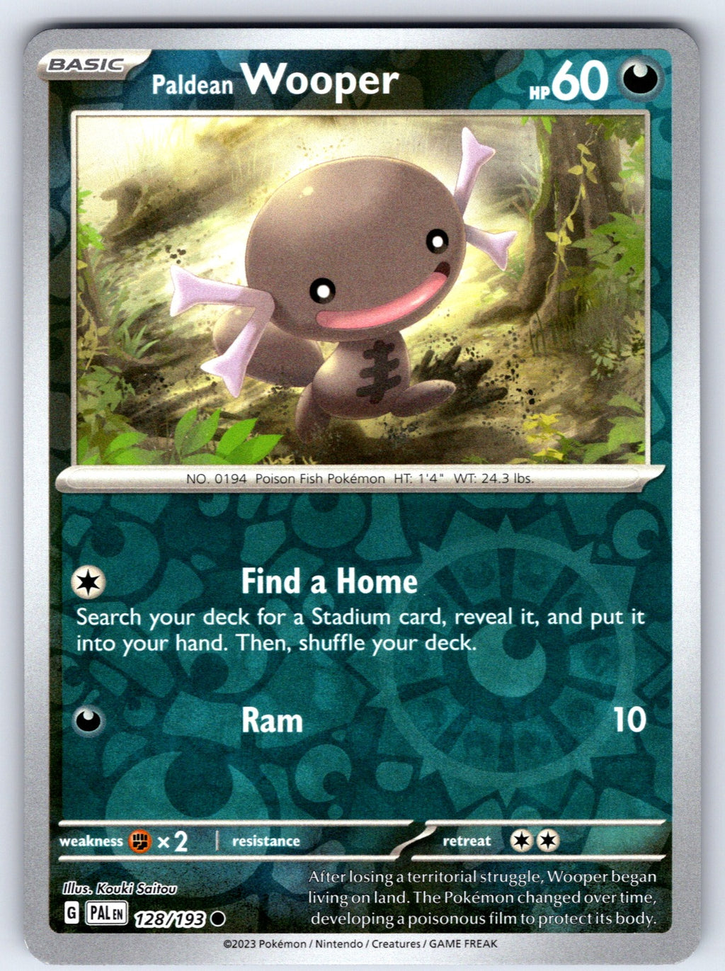 Paldean Wooper Reverse Holo Common SV02: Paldea Evolved 128/193 NM 2023
