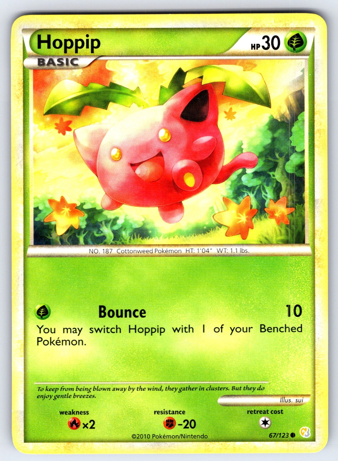 Hoppip Common HeartGold SoulSilver 67/123 LP 2010