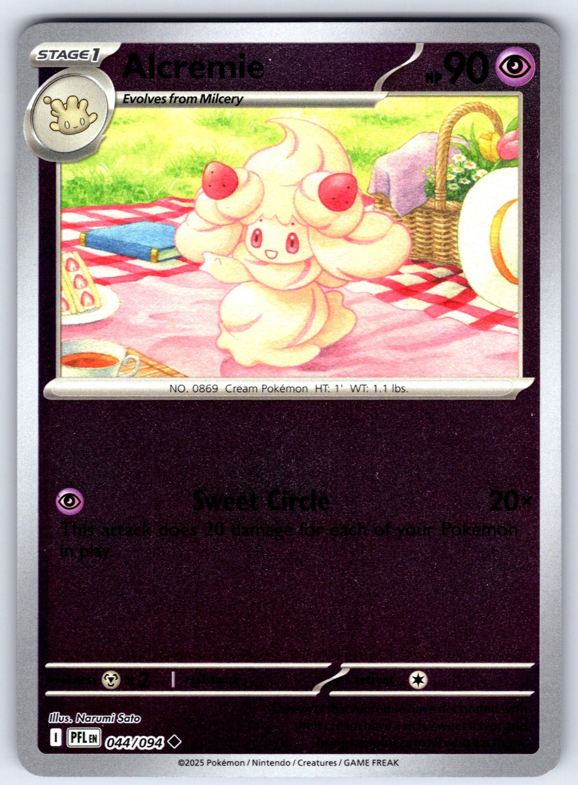 Alcremie Reverse Holo Uncommon ME02: Phantasmal Flames 044/094 NM 2025
