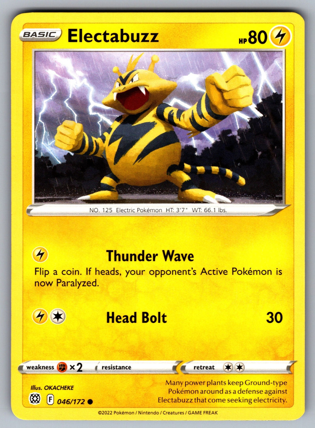 Electabuzz Common SWSH09: Brilliant Stars 046/172 NM 2022