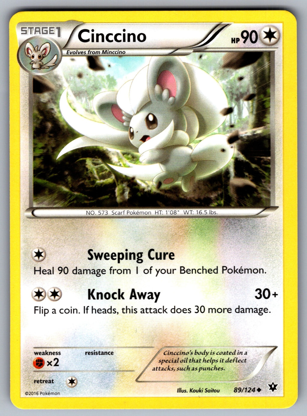 Cinccino (89) Uncommon XY - Fates Collide 89/124 LP 2016