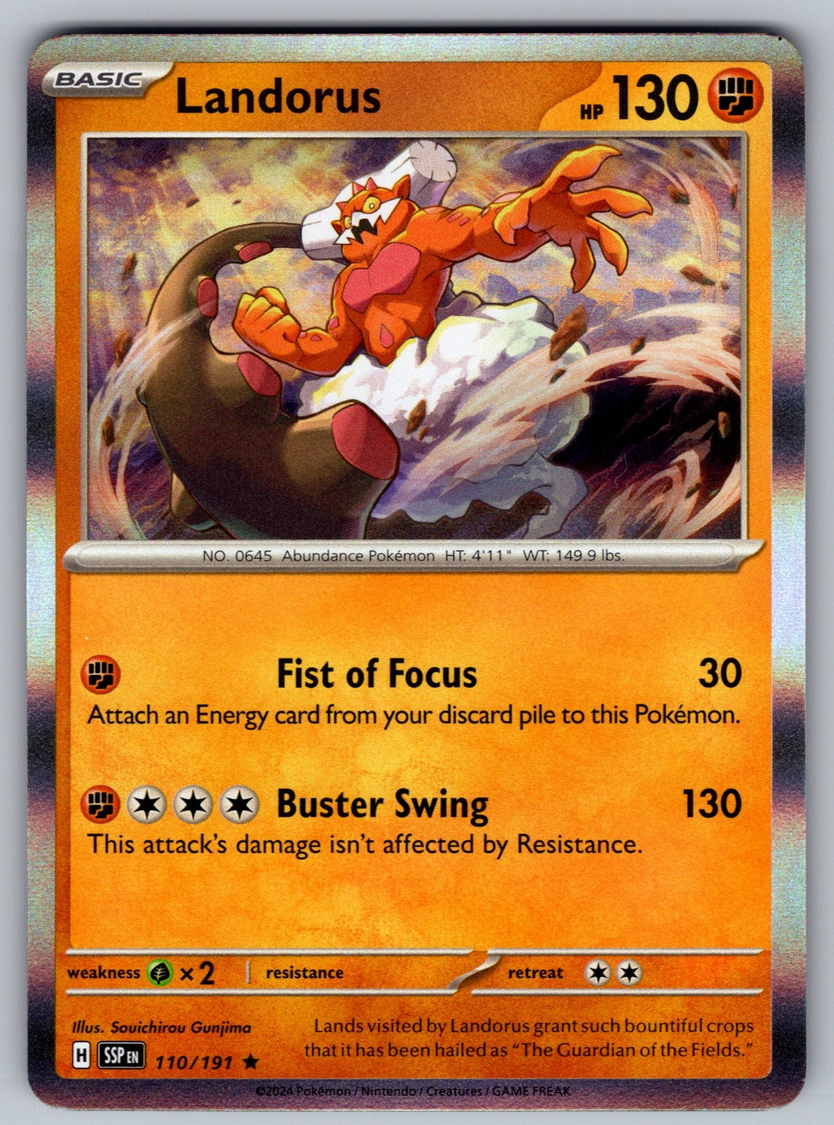 Landorus Holo Rare SV08: Surging Sparks 110/191 NM 2024