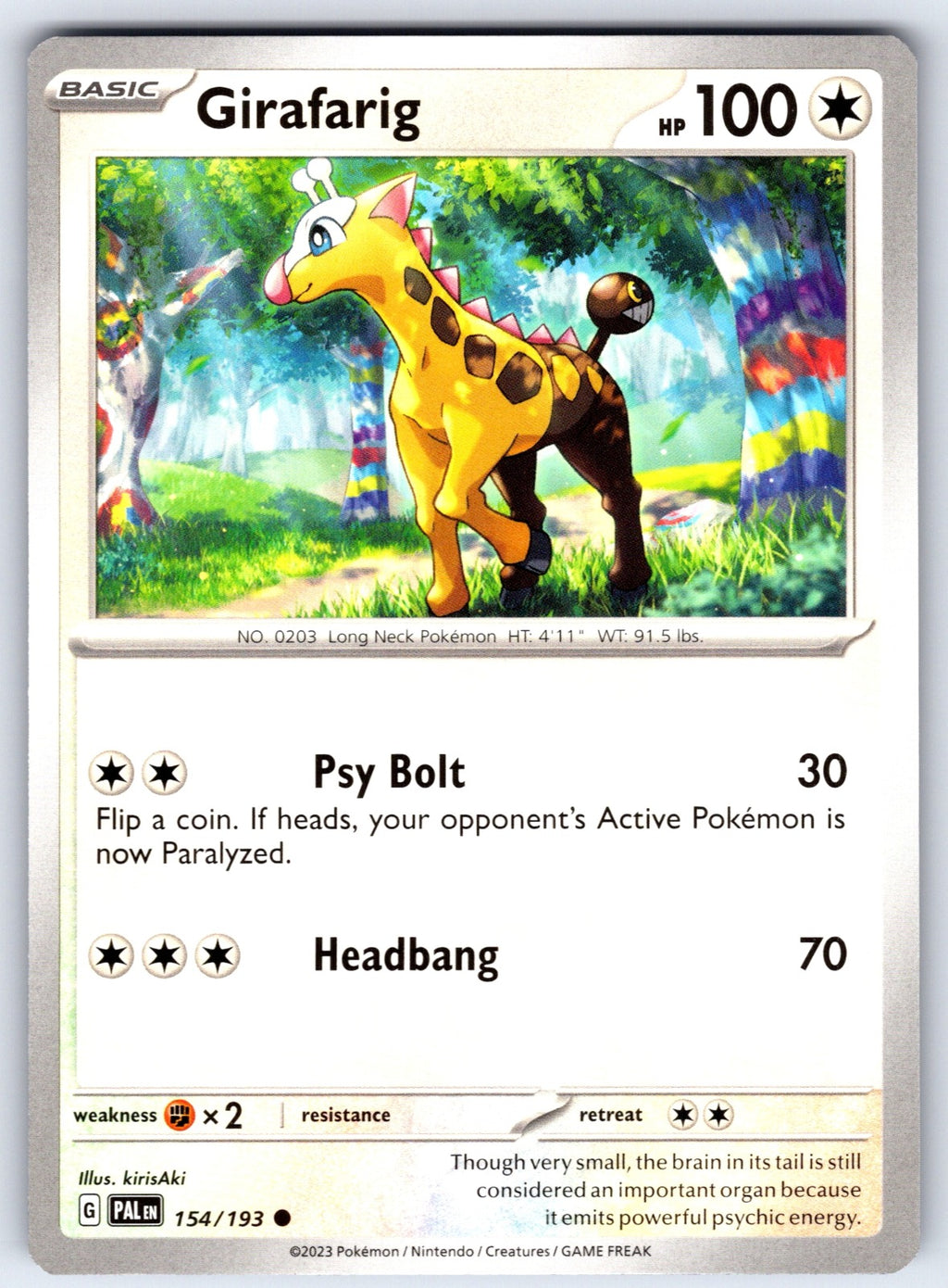 Girafarig Common SV02: Paldea Evolved 154/193 LP 2023