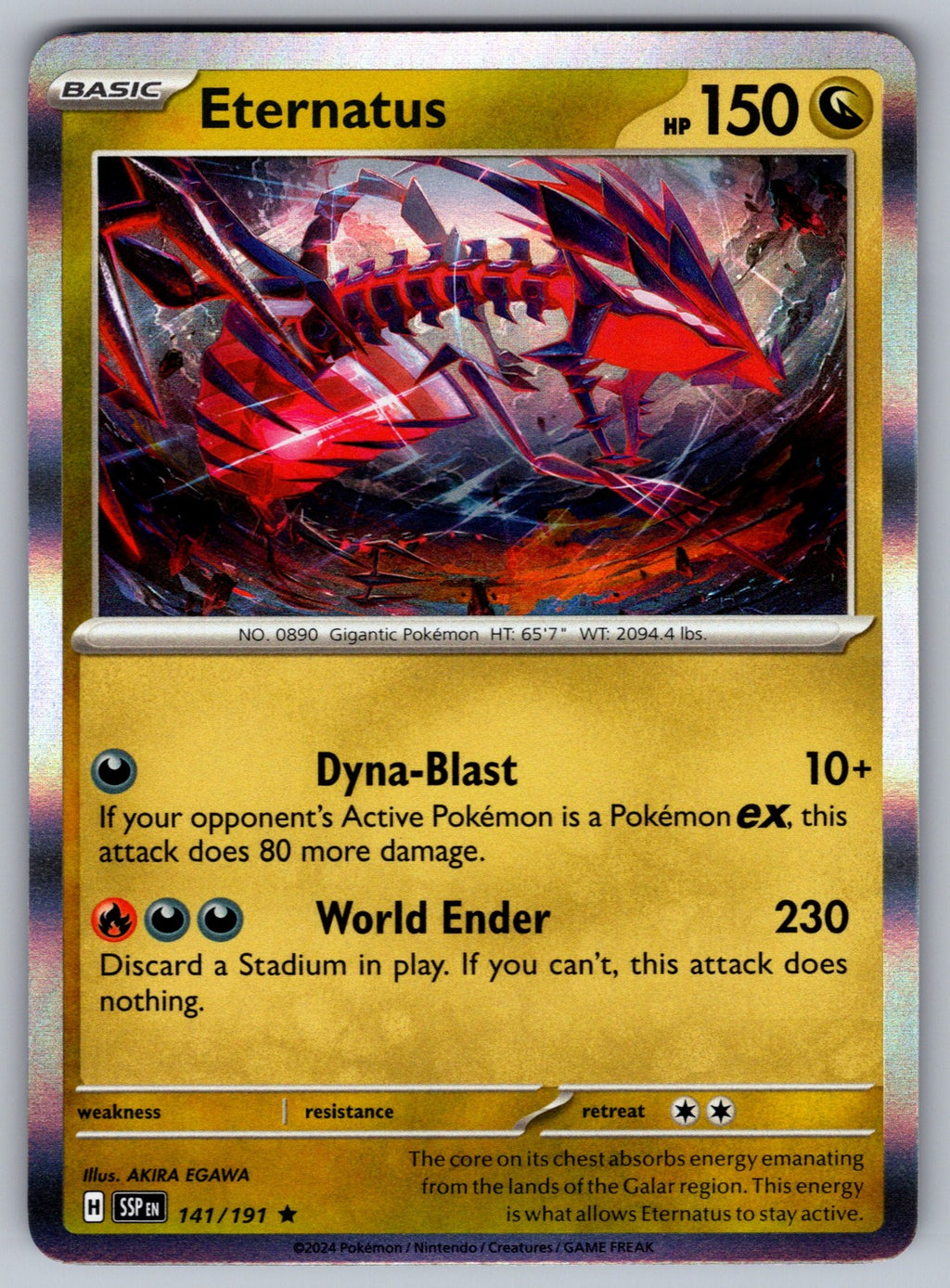 Eternatus Holo Rare SV08: Surging Sparks 141/191 NM 2024