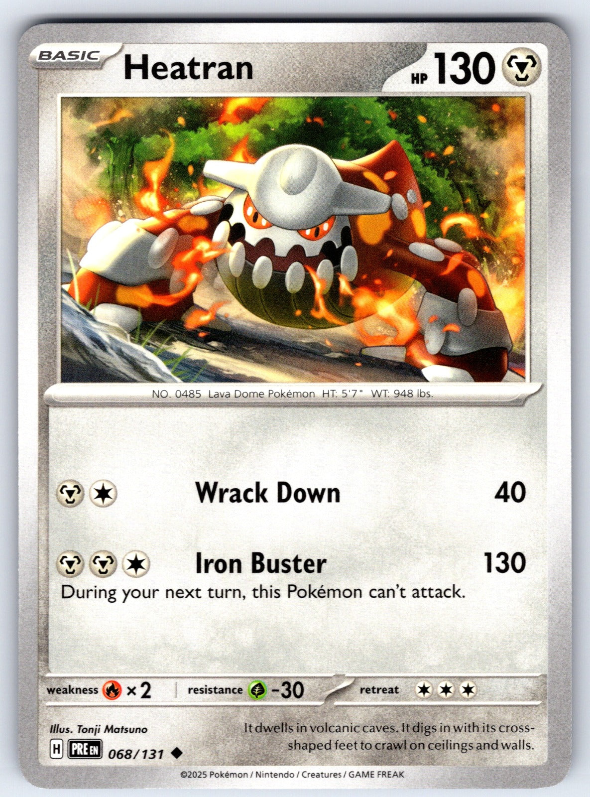Heatran Uncommon SV: Prismatic Evolutions 068/131 NM 2025