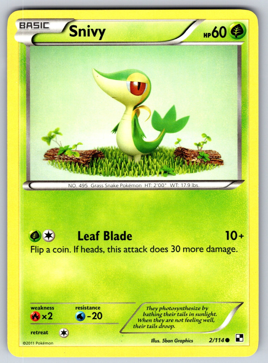 Snivy (2) Common Black and White 2/114 LP 2011