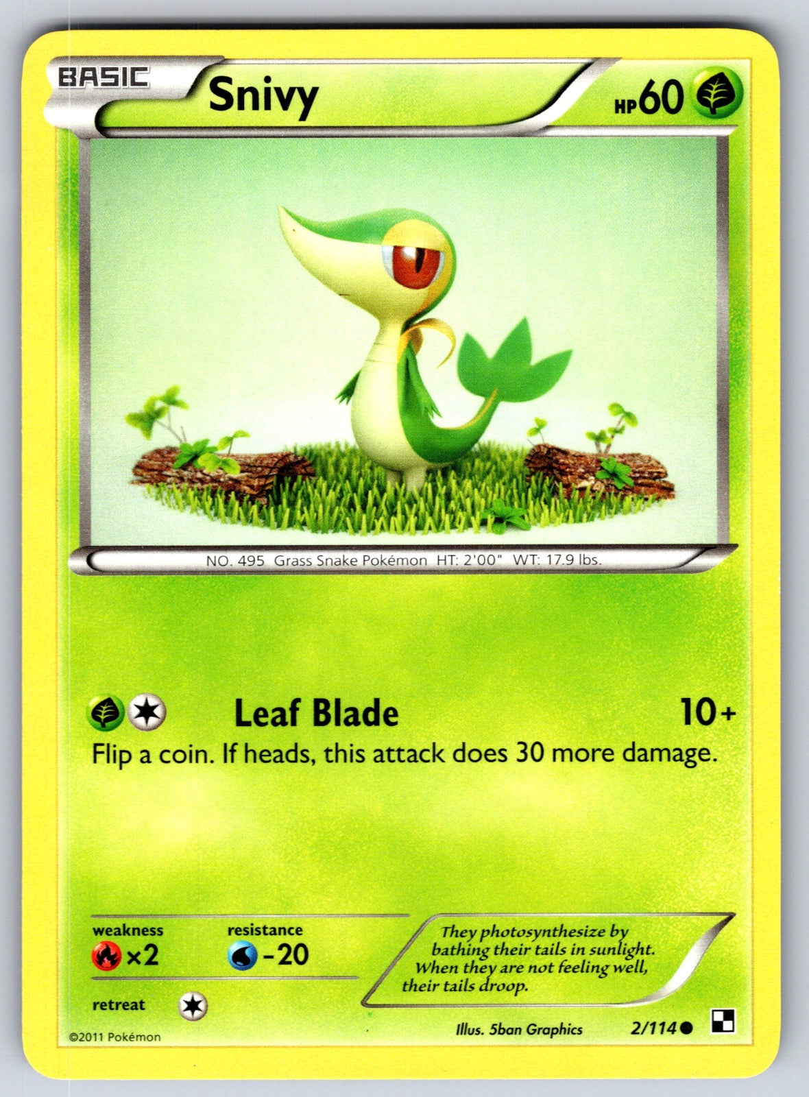 Snivy (2) Common Black and White 2/114 LP 2011
