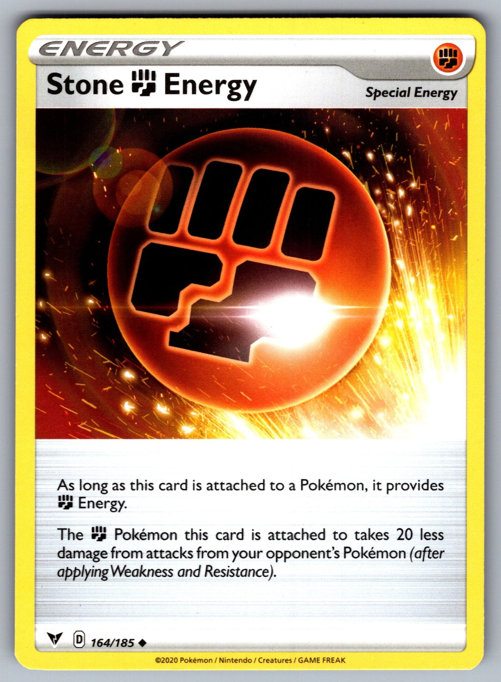 Stone Fighting Energy Uncommon SWSH04: Vivid Voltage 164/185 NM 2020