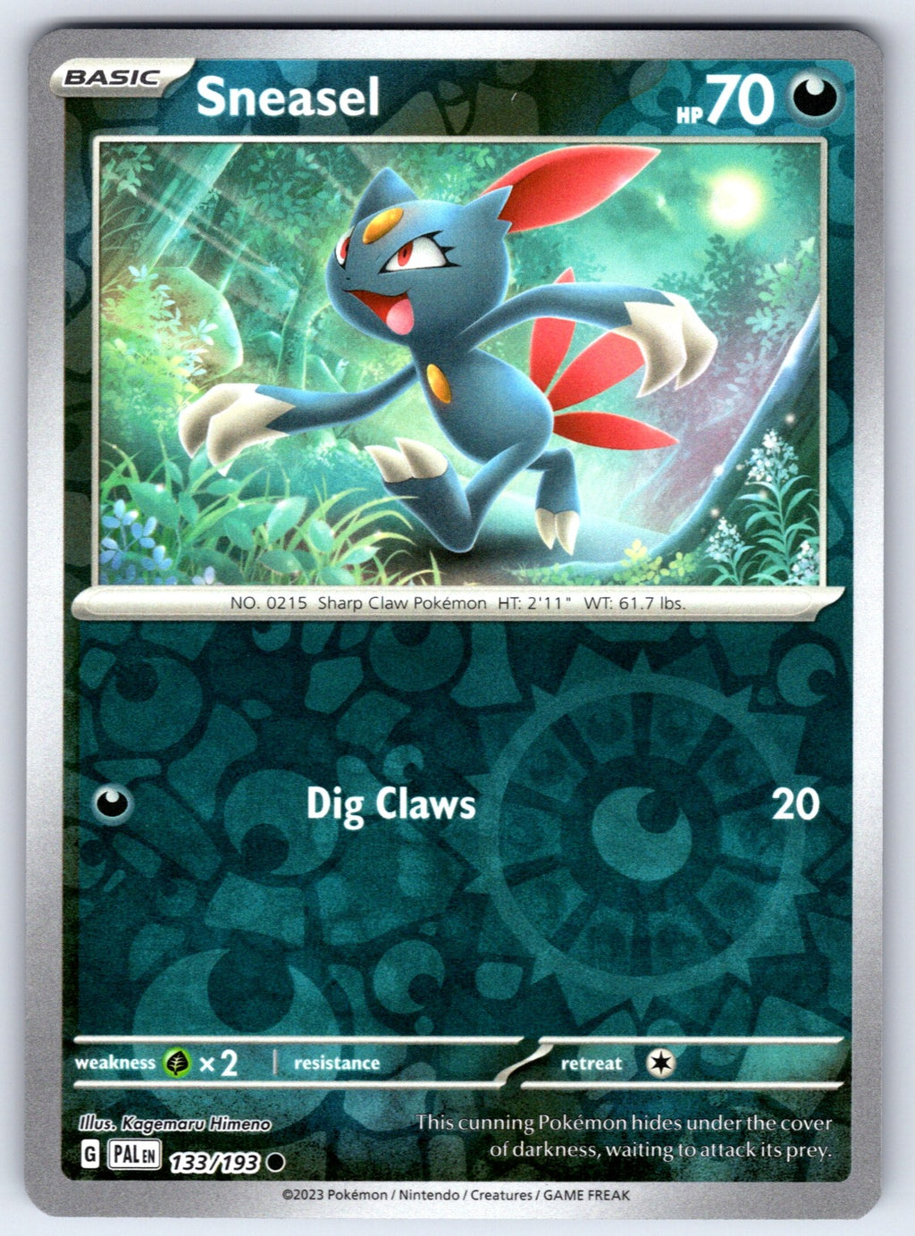 Sneasel Reverse Holo Common SV02: Paldea Evolved 133/193 NM 2023