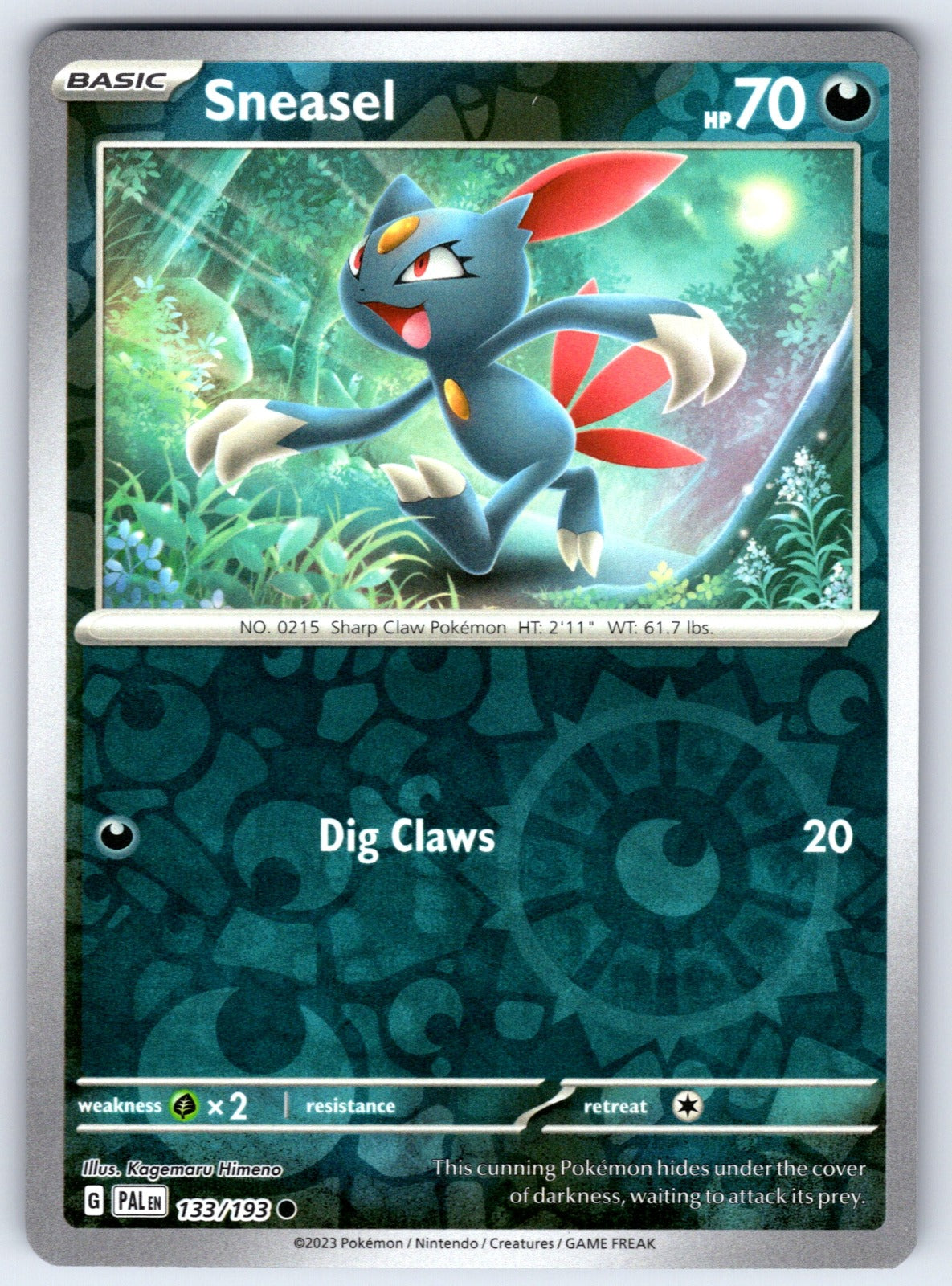 Sneasel Reverse Holo Common SV02: Paldea Evolved 133/193 NM 2023