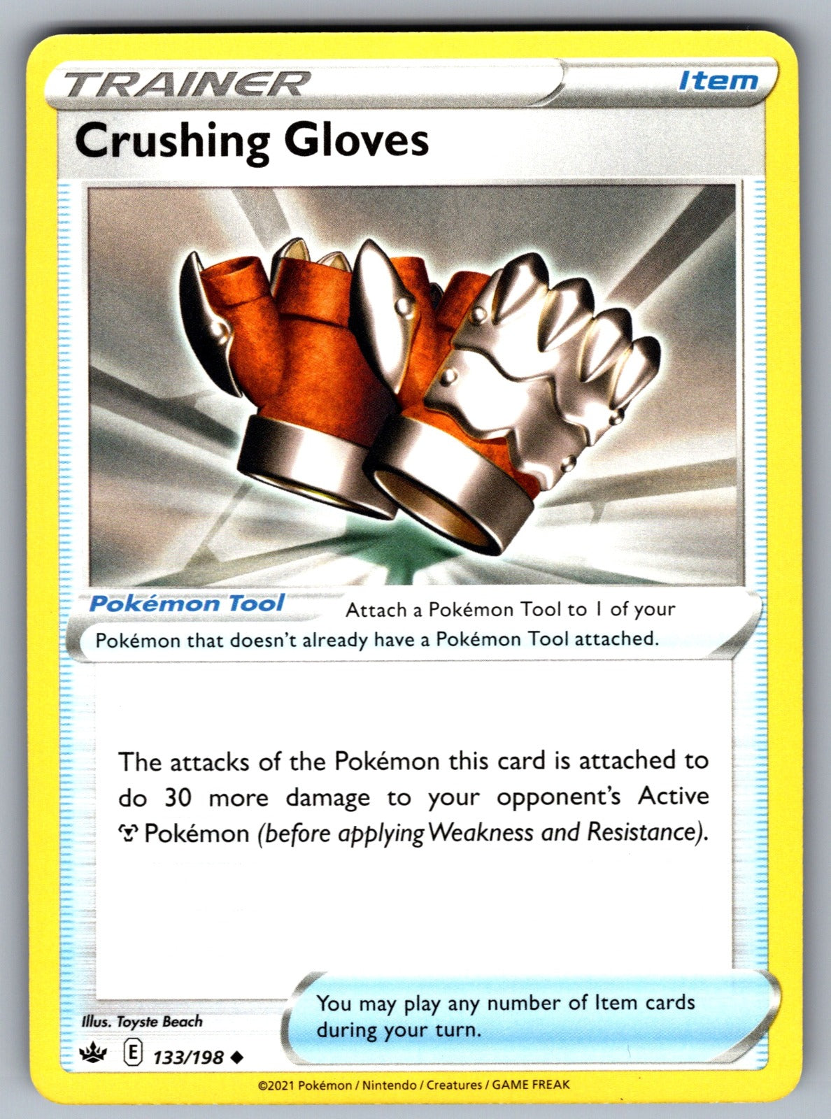 Crushing Gloves Uncommon SWSH06: Chilling Reign 133/198 NM 2021