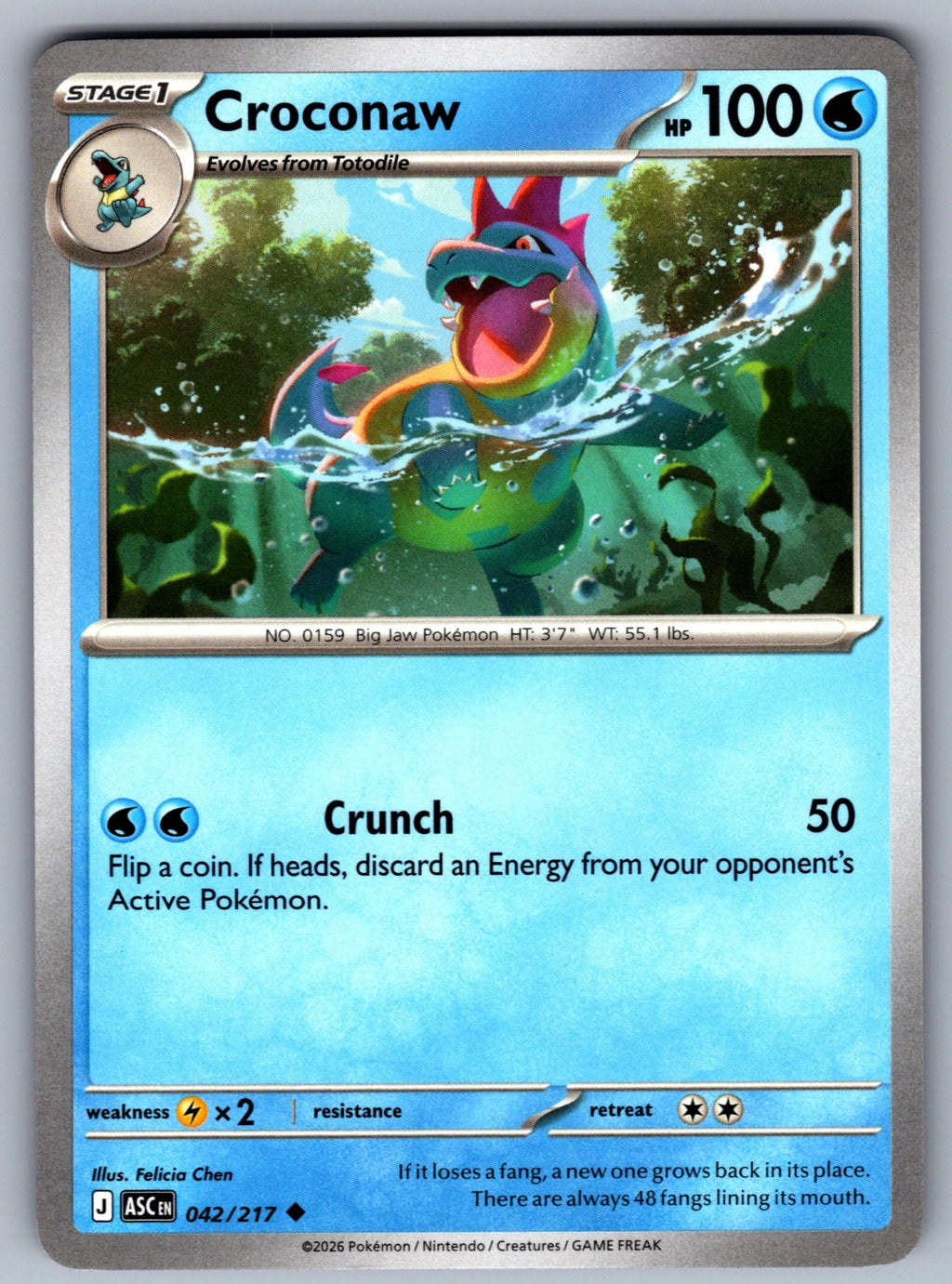 Croconaw Uncommon ME: Ascended Heroes 042/217 NM 2026