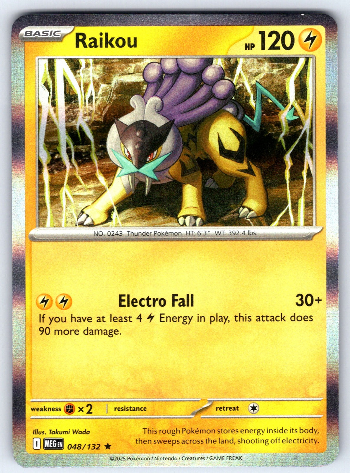 Raikou Holo Rare ME01: Mega Evolution 048/132 NM 2025