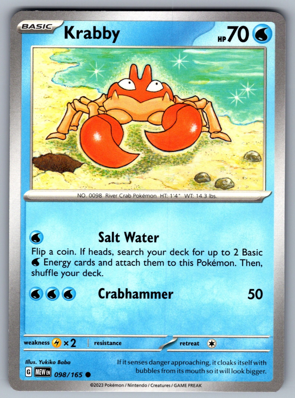 Krabby Common SV: Scarlet & Violet 151 098/165 NM 2023