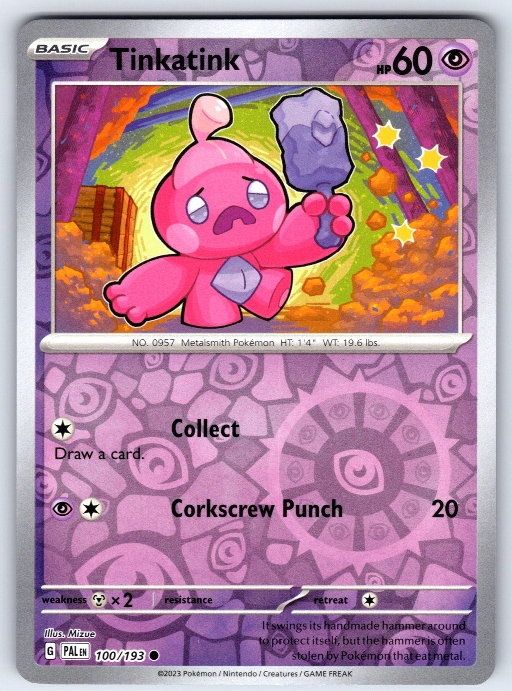 Tinkatink Reverse Holo Common SV02: Paldea Evolved 100/193 NM 2023
