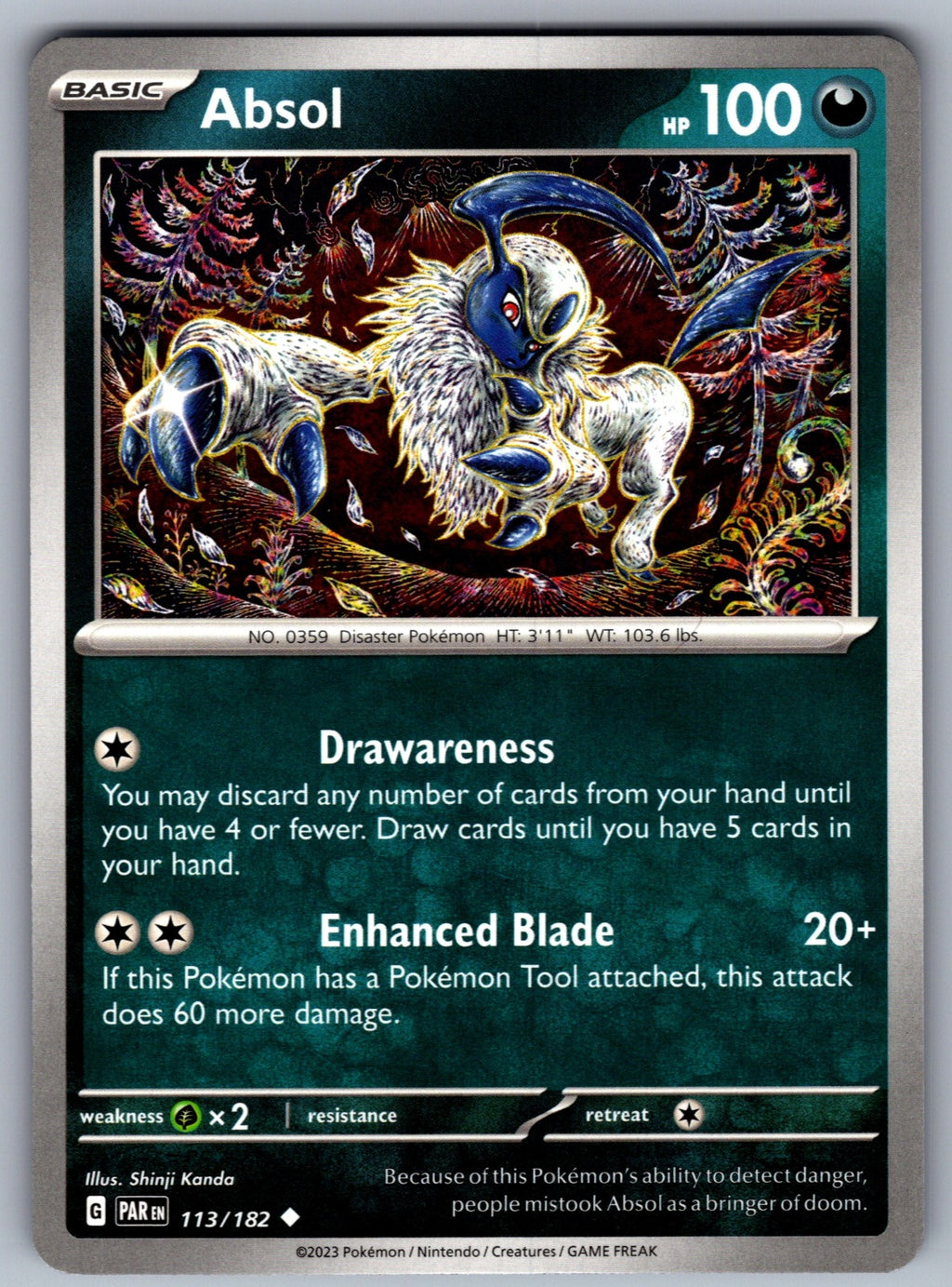 Absol Uncommon SV04: Paradox Rift 113/182 NM 2023
