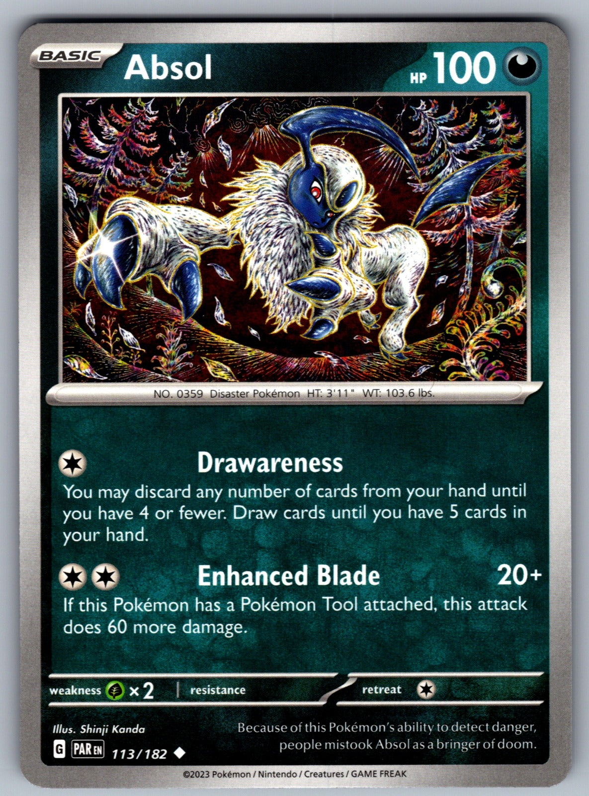 Absol Uncommon SV04: Paradox Rift 113/182 NM 2023