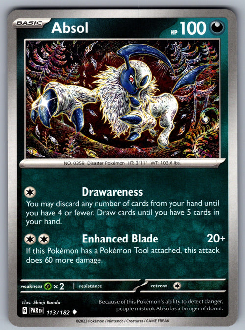 Absol Uncommon SV04: Paradox Rift 113/182 NM 2023