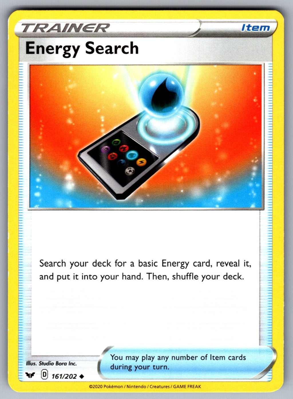 Energy Search Uncommon SWSH01: Sword & Shield Base Set 161/202 NM 2020