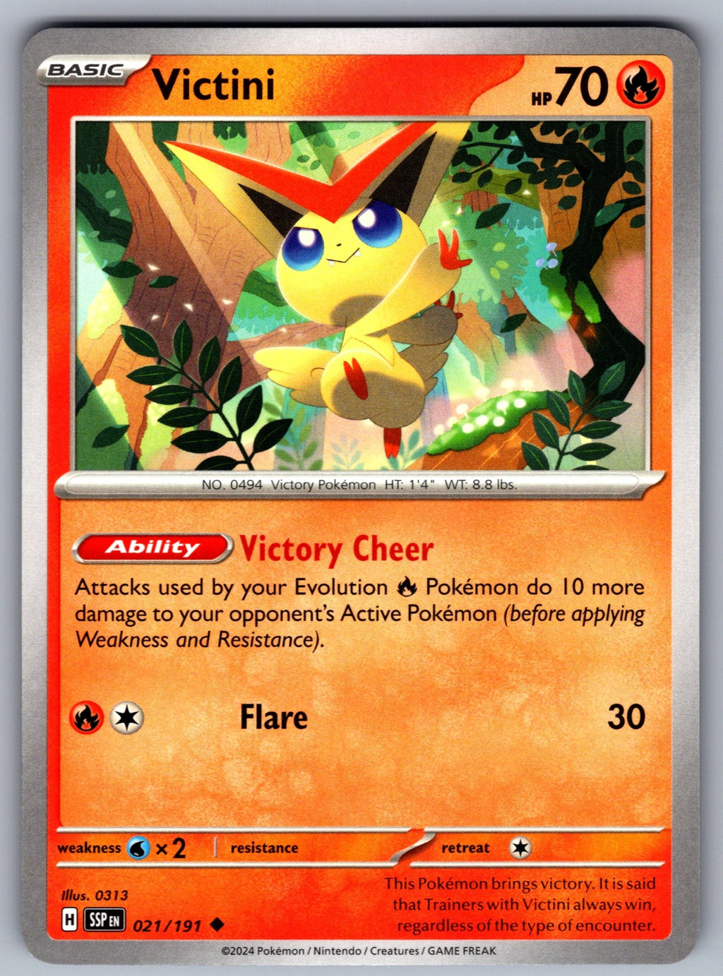 Victini Uncommon SV08: Surging Sparks 021/191 NM 2024