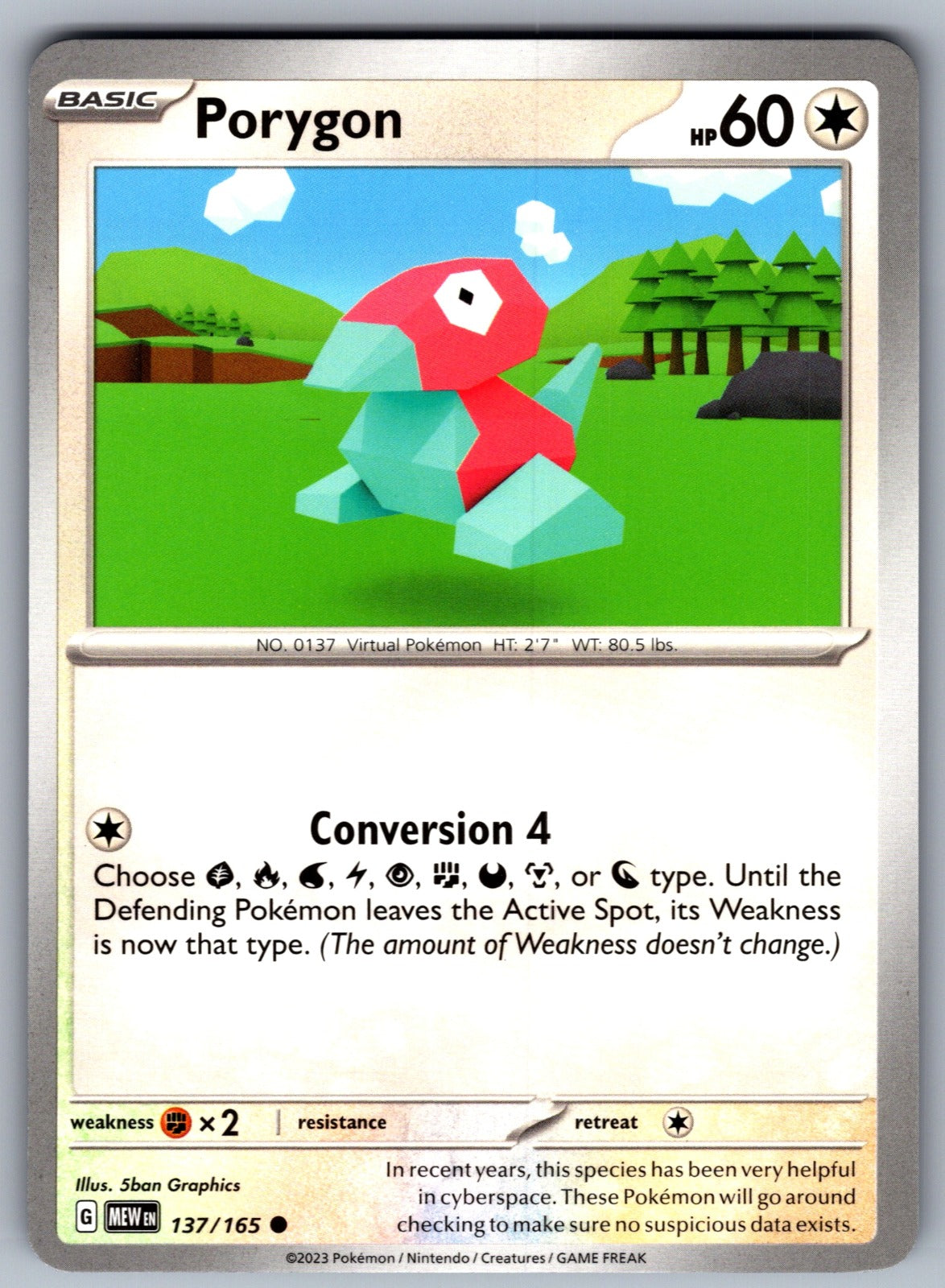 Porygon Common SV: Scarlet & Violet 151 137/165 NM 2023