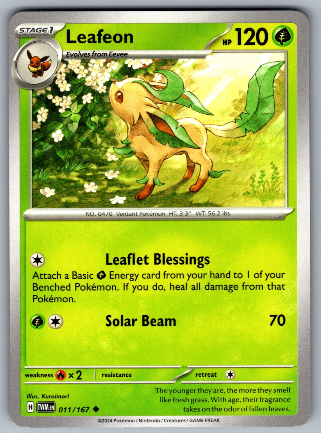 Leafeon Uncommon SV06: Twilight Masquerade 011/167 NM 2024