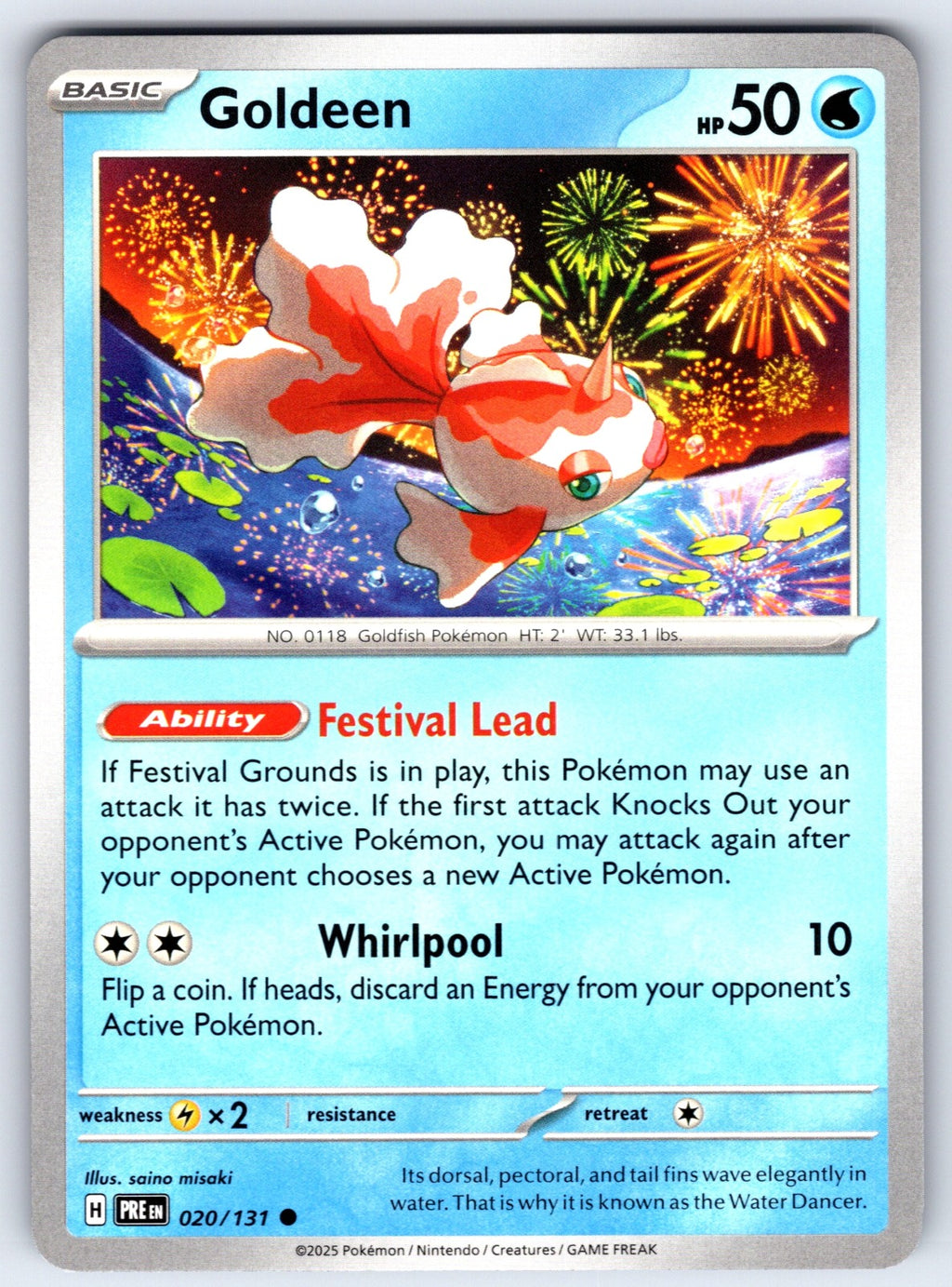 Goldeen Common SV: Prismatic Evolutions 020/131 NM 2025