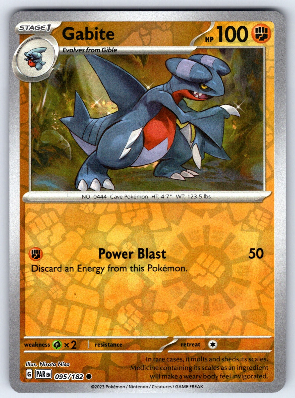 Gabite Reverse Holo Common SV04: Paradox Rift 095/182 NM 2023