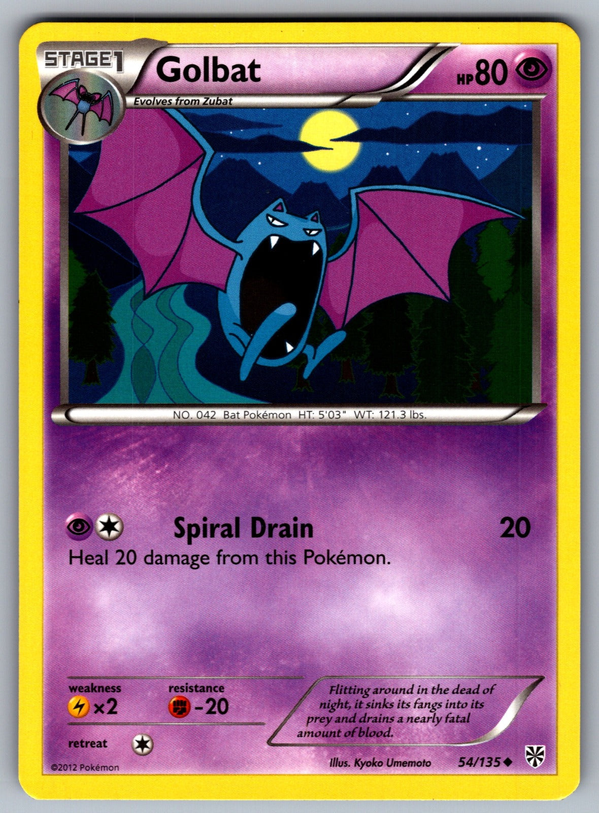 Golbat Uncommon Plasma Storm 54/135 LP 2013