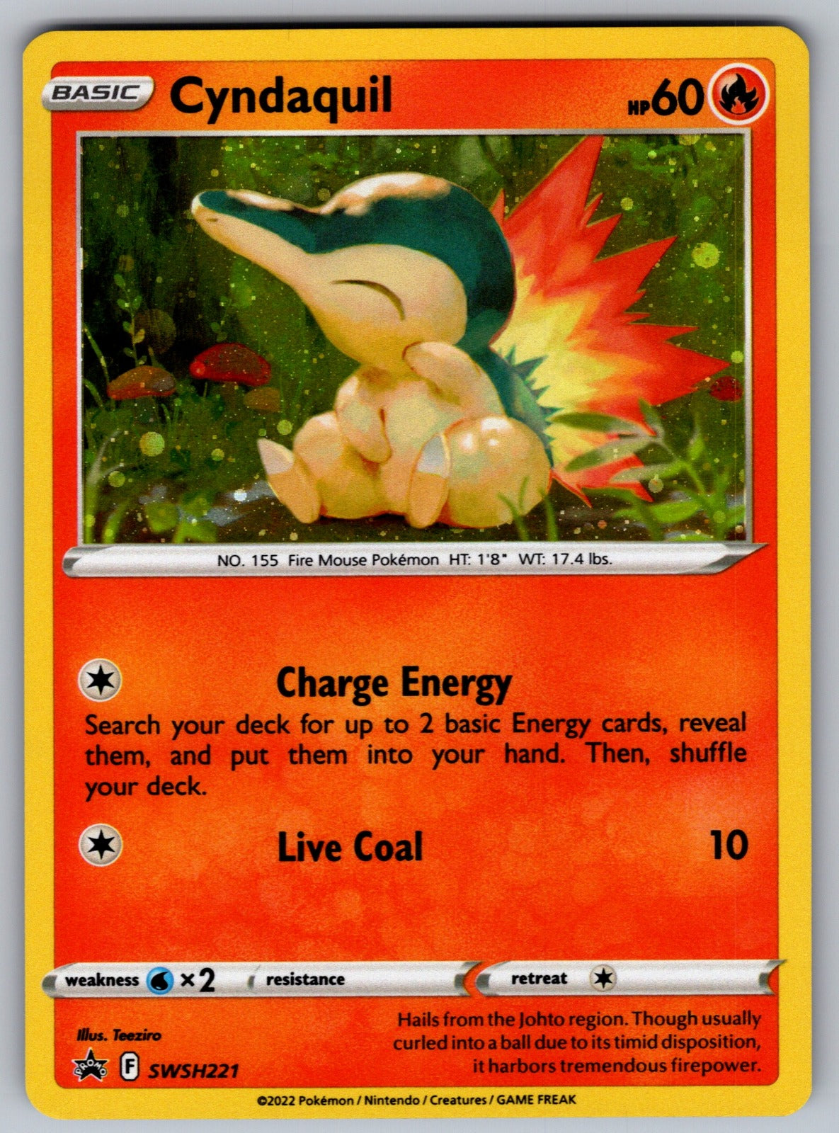 Cyndaquil Holo Promo SWSH: Sword & Shield Promo Cards SWSH221 NM 2019