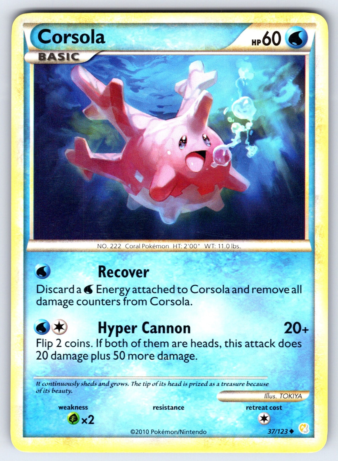 Corsola Uncommon HeartGold SoulSilver 37/123 LP 2010