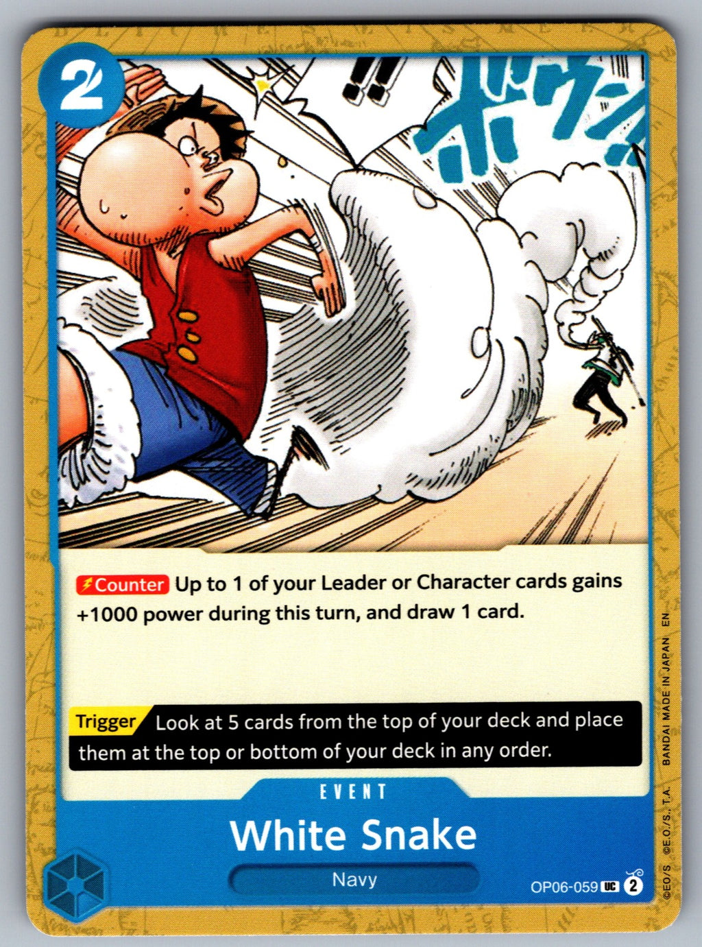 White Snake UC Wings of the Captain OP06-059 NM 2024