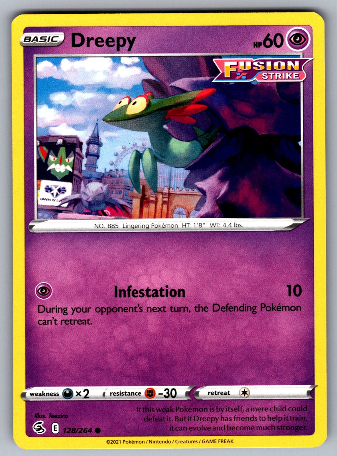 Dreepy Common SWSH08: Fusion Strike 128/264 NM 2021