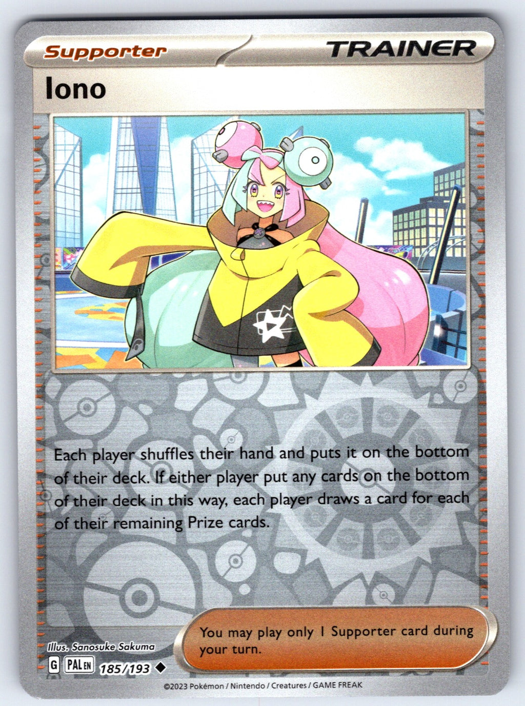 Iono Reverse Holo Uncommon SV02: Paldea Evolved 185/193 NM 2023
