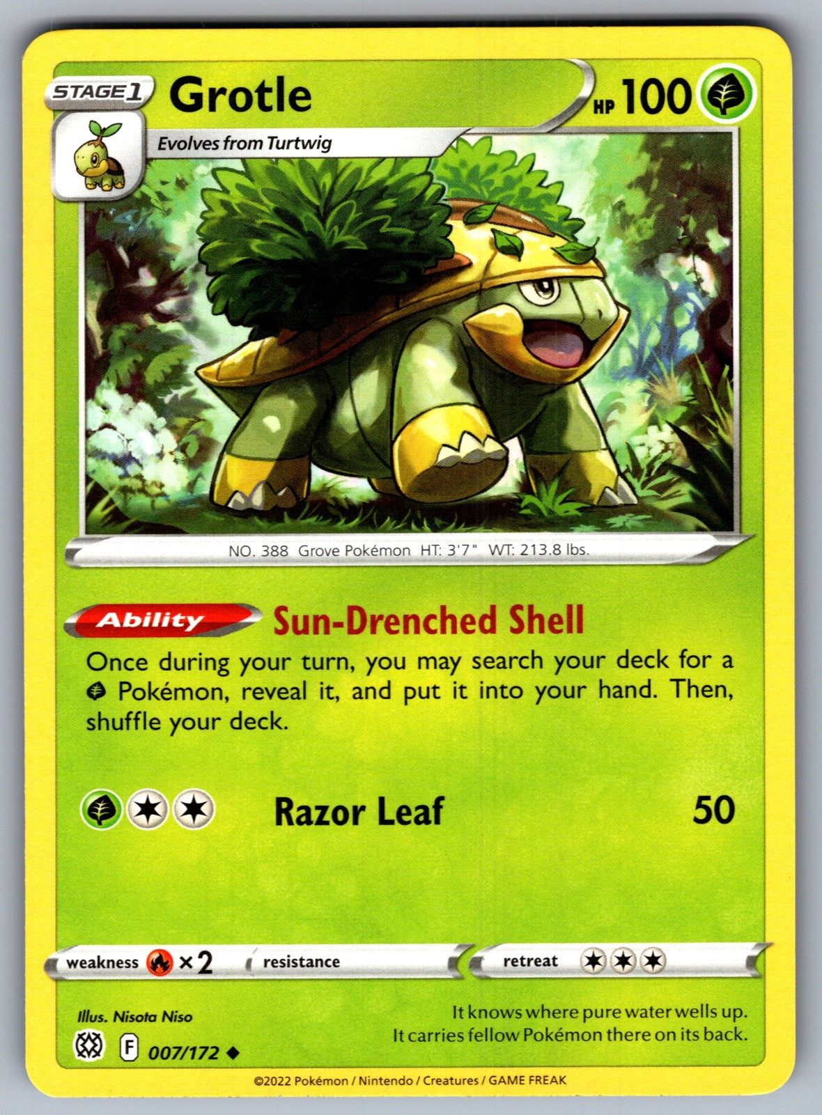 Grotle Uncommon SWSH09: Brilliant Stars 007/172 NM 2022