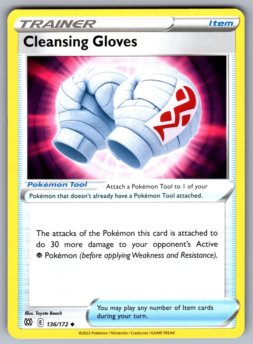 Cleansing Gloves Uncommon SWSH09: Brilliant Stars 136/172 NM 2022