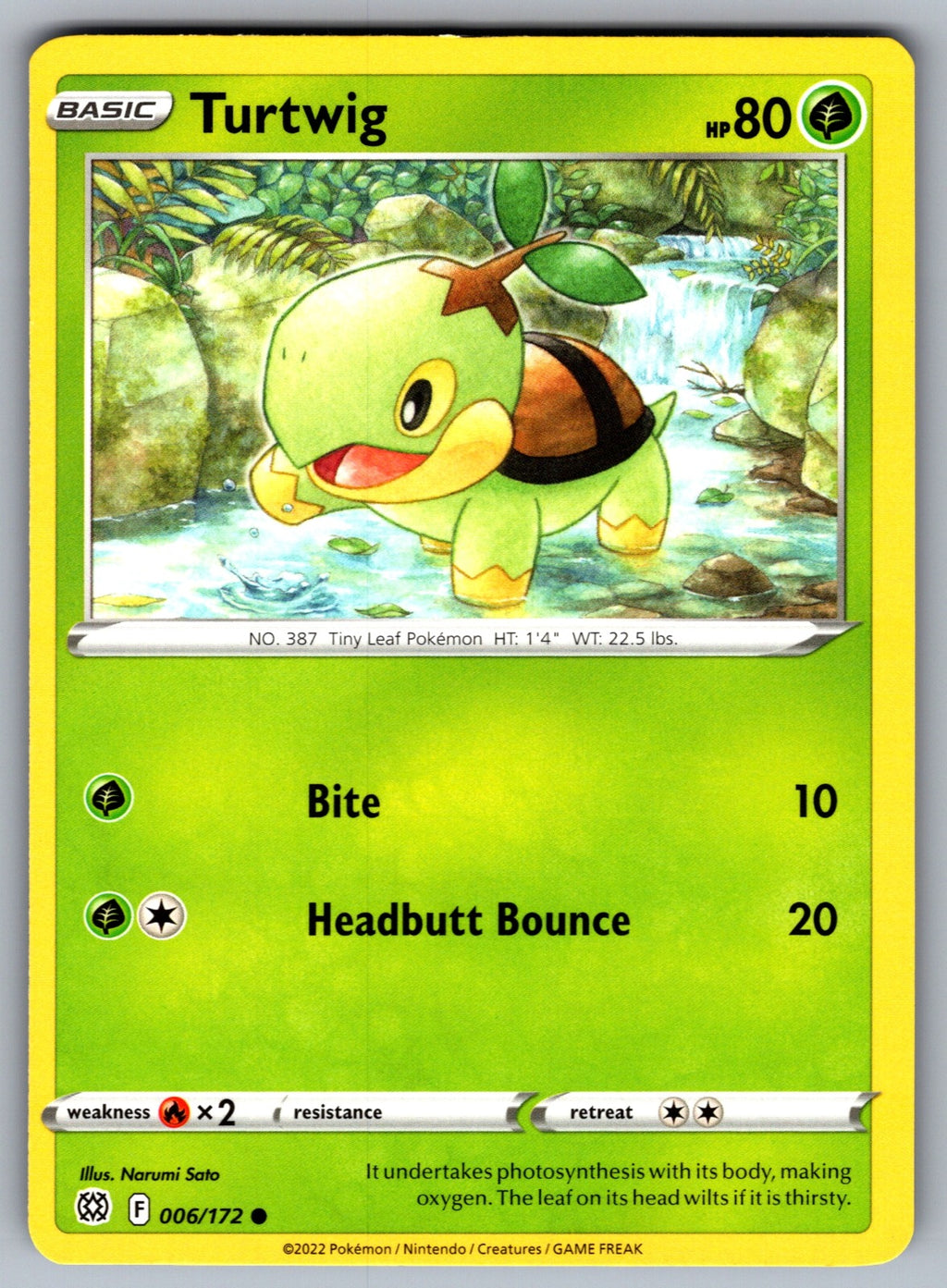 Turtwig Common SWSH09: Brilliant Stars 006/172 NM 2022