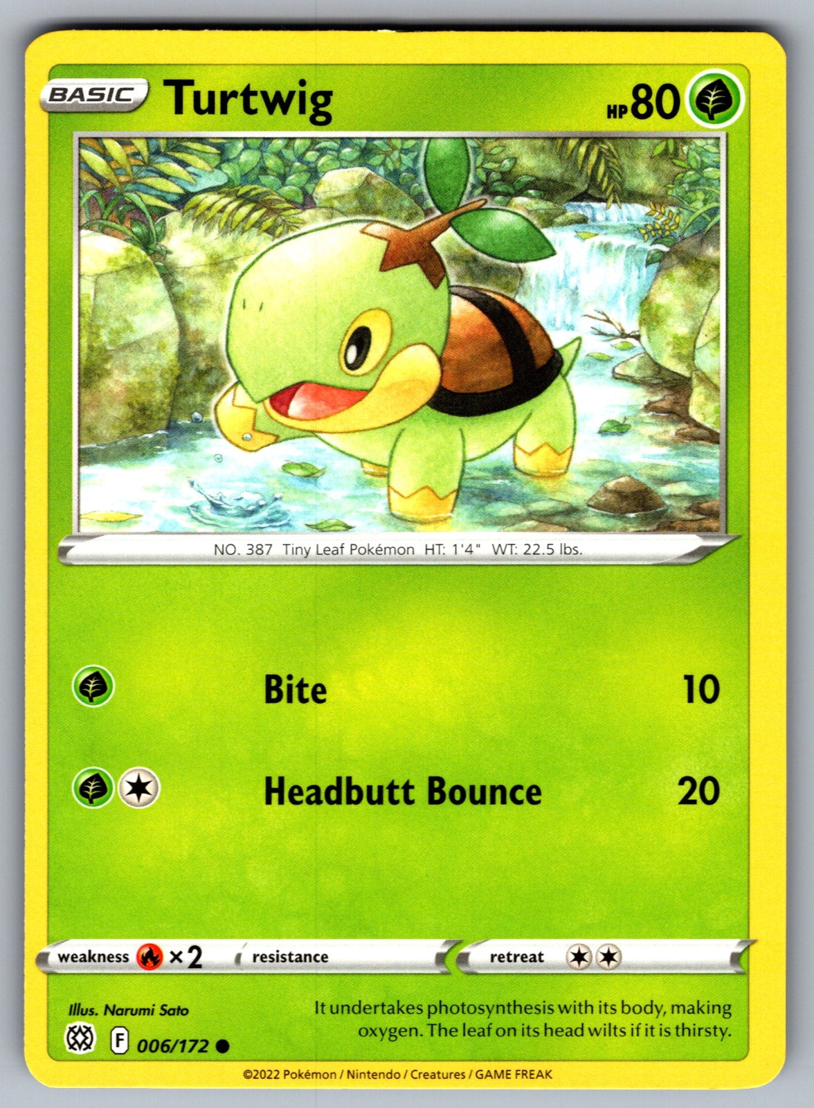 Turtwig Common SWSH09: Brilliant Stars 006/172 NM 2022