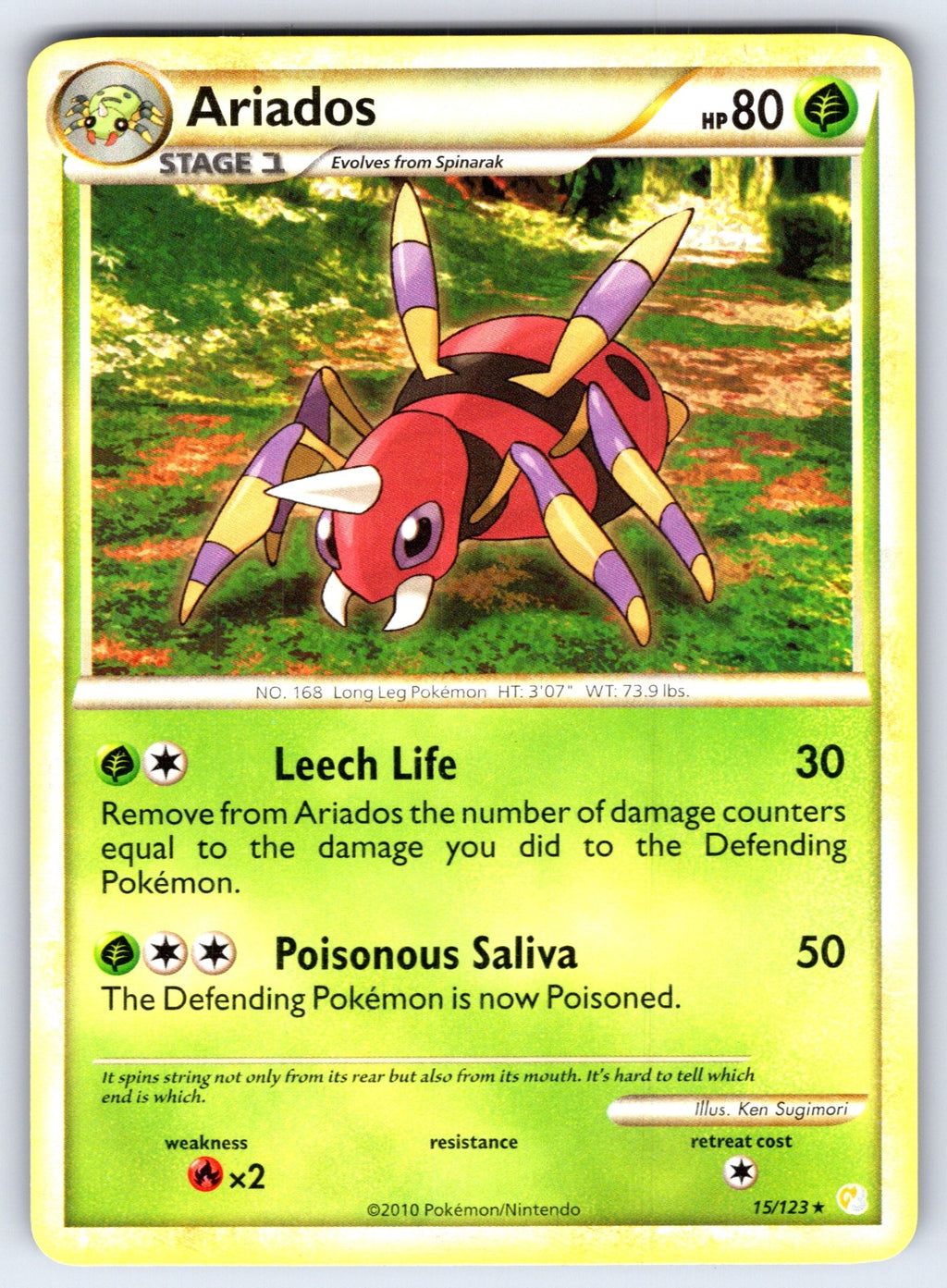 Ariados Rare HeartGold SoulSilver 15/123 LP 2010