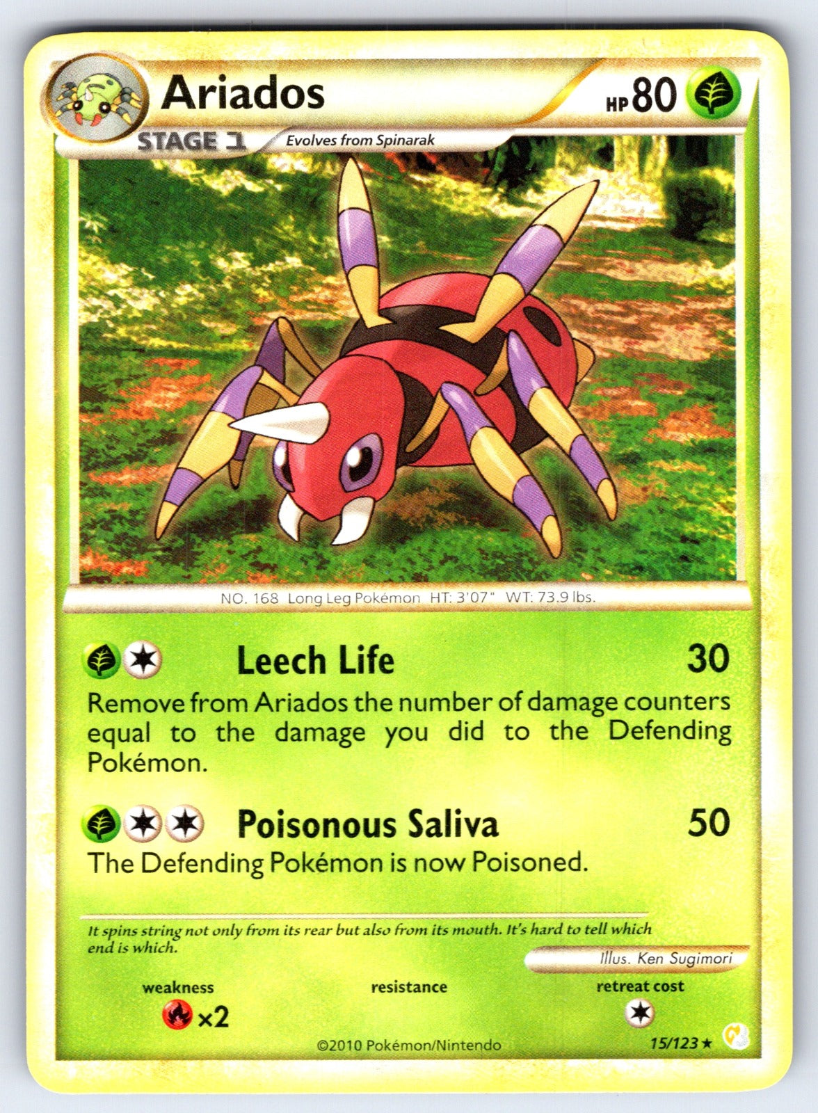 Ariados Rare HeartGold SoulSilver 15/123 LP 2010