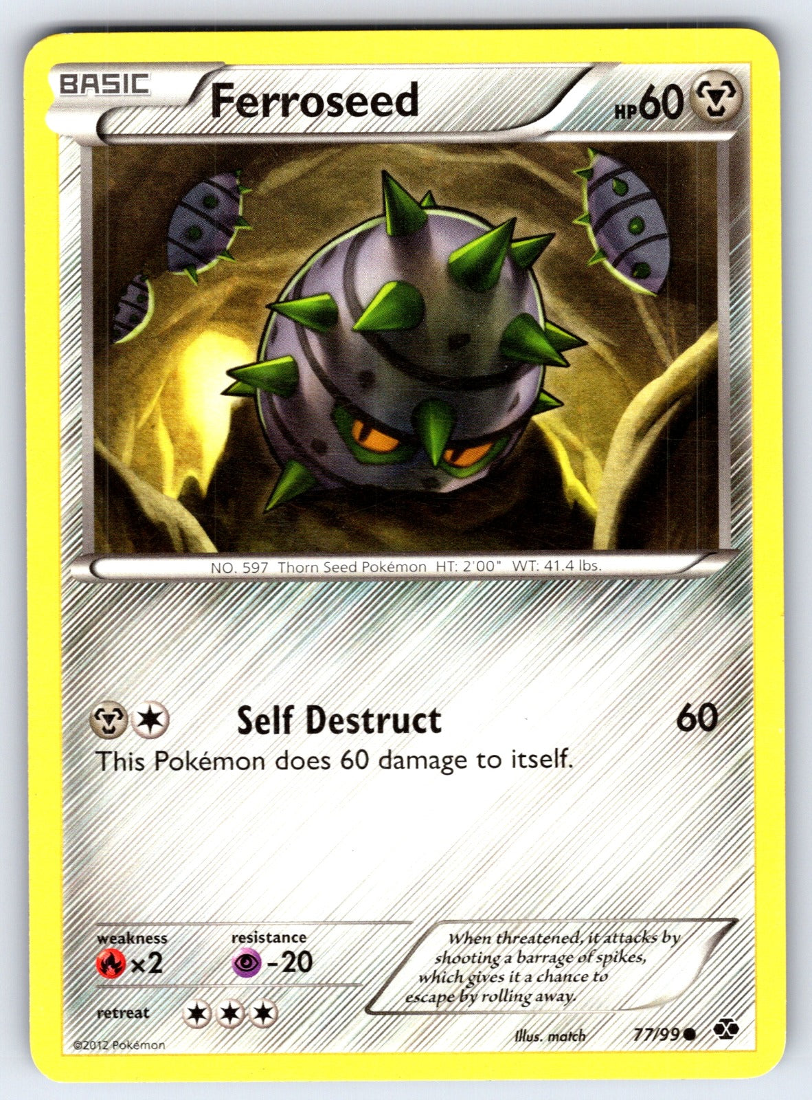 Ferroseed Common Next Destinies 77/99 LP 2012