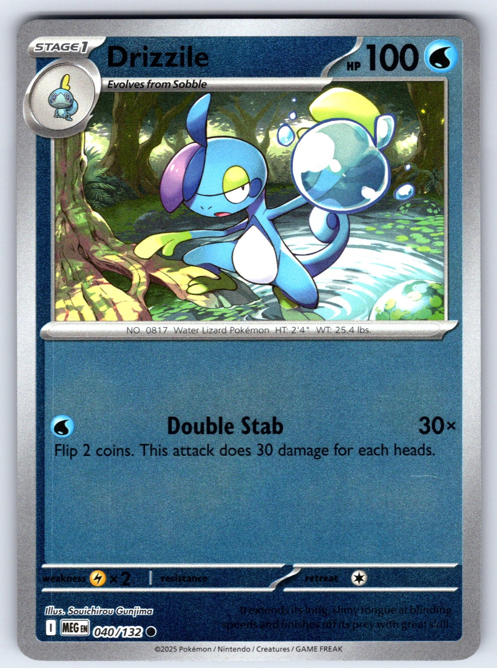 Drizzile Reverse Holo Common ME01: Mega Evolution 040/132 NM 2025